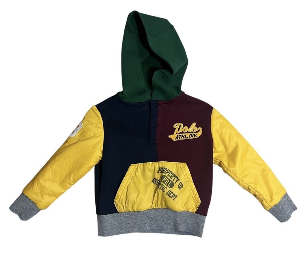Polo Ralph Lauren Performance Color-Blocked Pullover Hoodie 2T Boys Child Preppy
